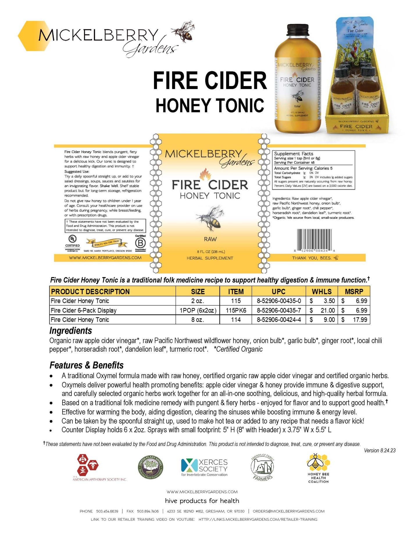 Fire Cider Display 2 oz (Pack of 6) — clear head and sinuses